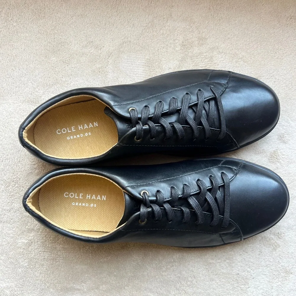 Cole Haan Grand Crosscourt II Men 10.5M Black Leather Low Top Sneakers C26655